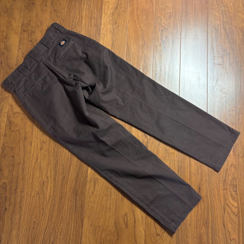 Dickies Flex Slim Taper Work Pants Brown 28x30 WP150CB Mens Chino Trousers